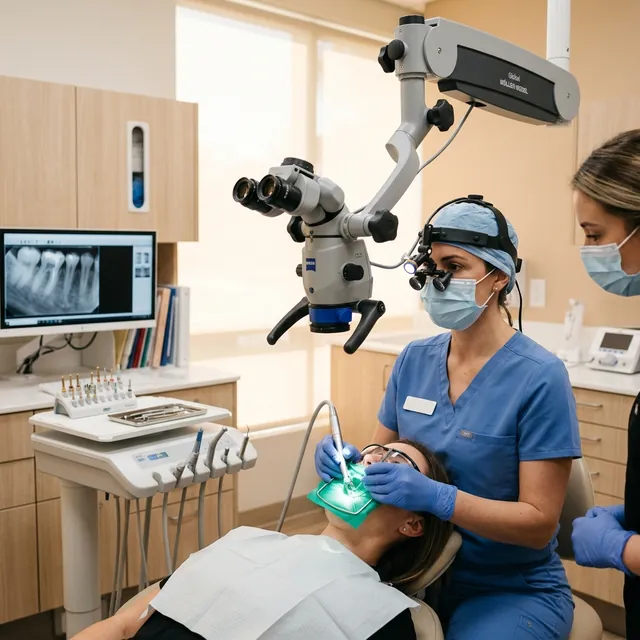 Root canal treatment illustration
